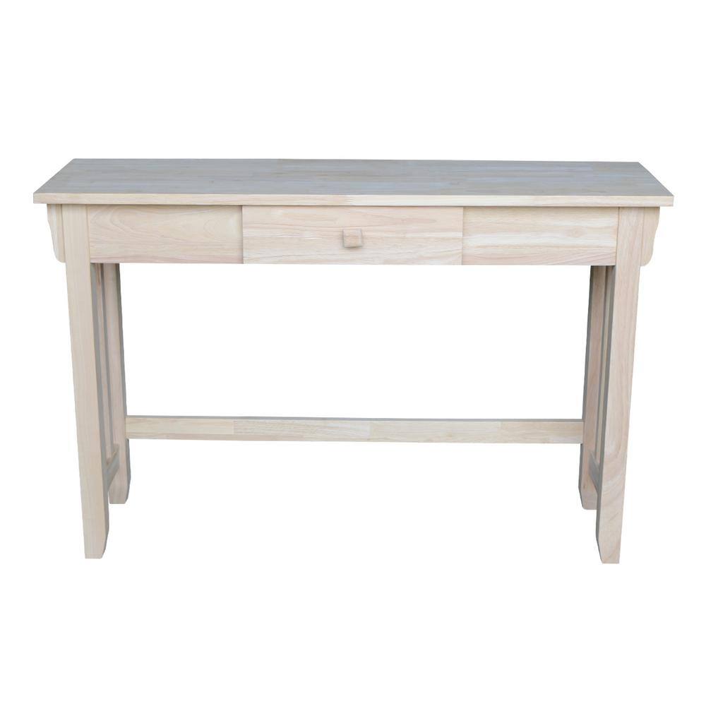 International Concepts 46 In Unfinished Rectangle Wood Console Table With Drawers Ot 61s The Home Depot