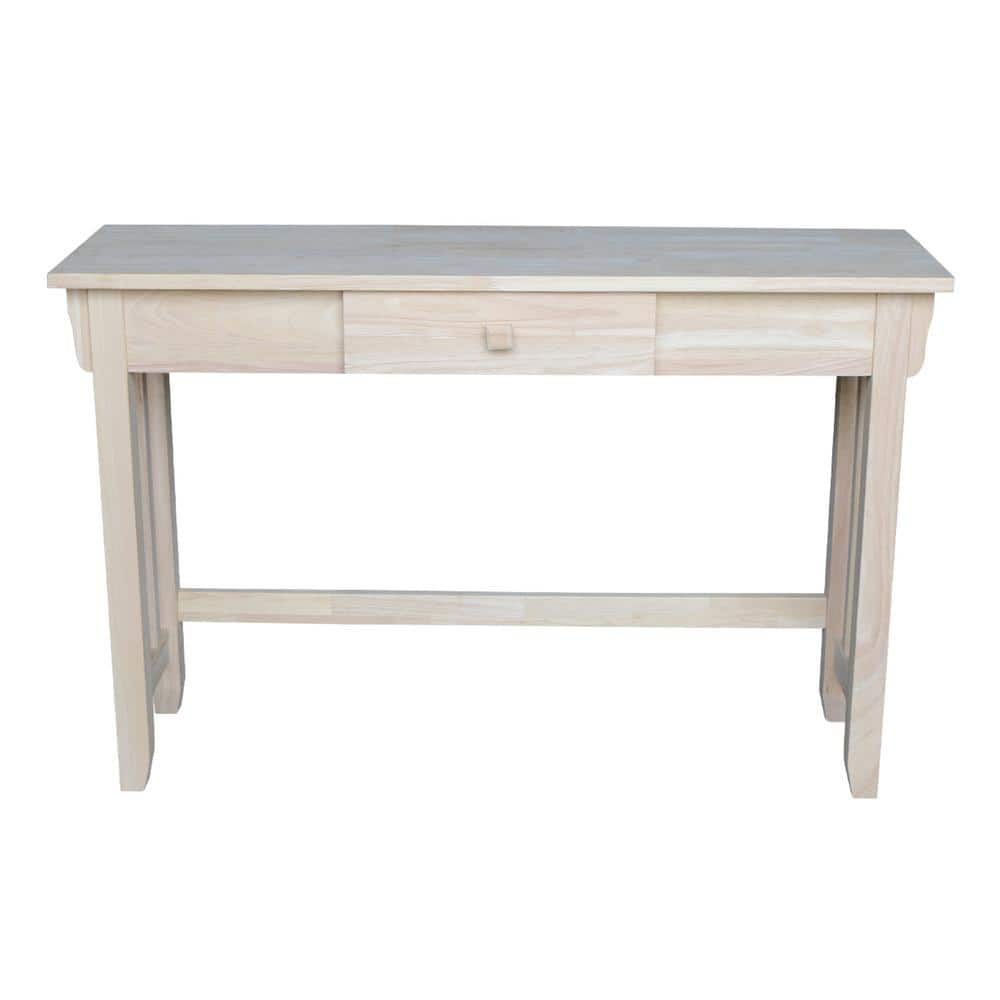 International Concepts 46 In Unfinished Rectangle Wood Console Table With Drawers Ot 61s The Home Depot