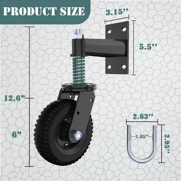 Gate Wheel 6inch Fence Gate Wheels For Metal Tube Gate 360 Degree Rotation