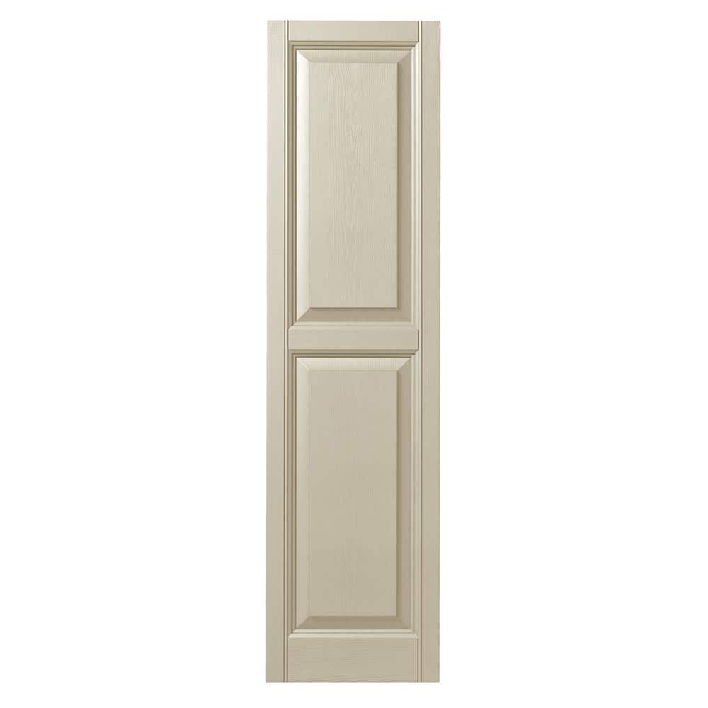 15 in. x 55 in. Raised Panel Polypropylene Shutters Pair in Sand Dollar price history on PriceWatchPro