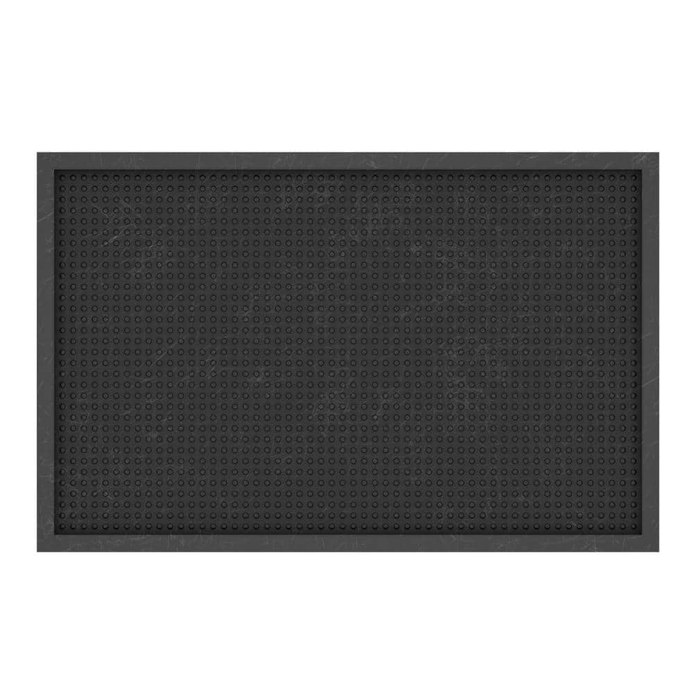 Ottomanson Easy Clean  Waterproof Non-Slip Doormat Indoor/Outdoor Boot Tray  17.5  x 27   Black
