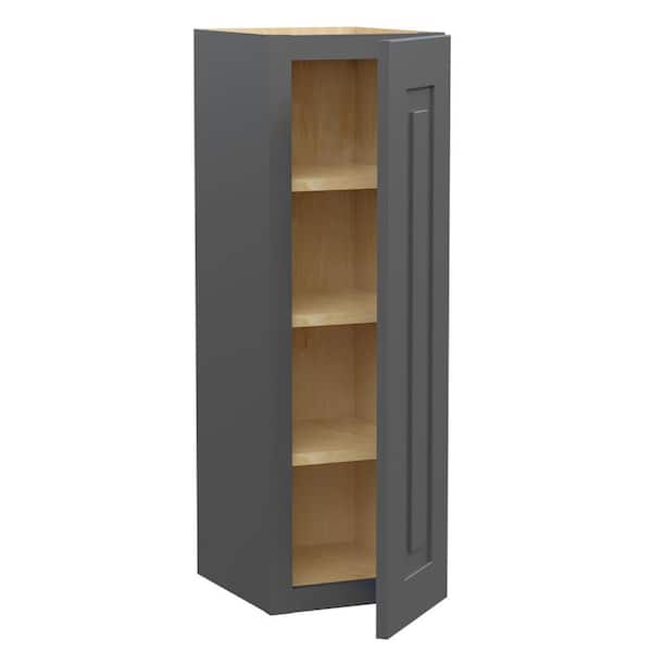 Home Decorators Collection Grayson 12 in. W x 12 in. D x 36 in. H Assembled Plywood Wall Kitchen Cabinet in Deep Onyx with Soft Close