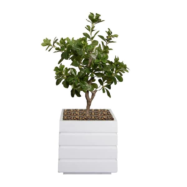 VINTAGE HOME 30 in. High Artificial Tung Tree with Fiberstone Planter