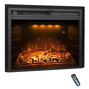 30 in. Electric Fireplace Inserts, Retro Fireplace Heater with Overheating protection, 1500Watt, Black