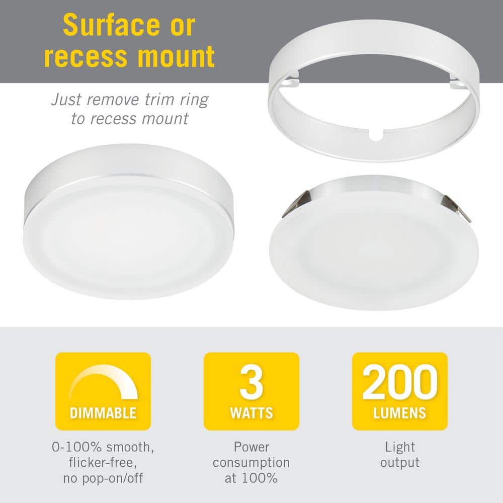EdgeVue White LED Under Cabinet Puck Light