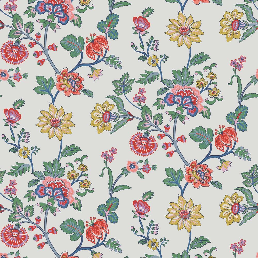 Joules Vine Cottage Floral Creme Matte Non-pasted Vinyl Wallpaper 