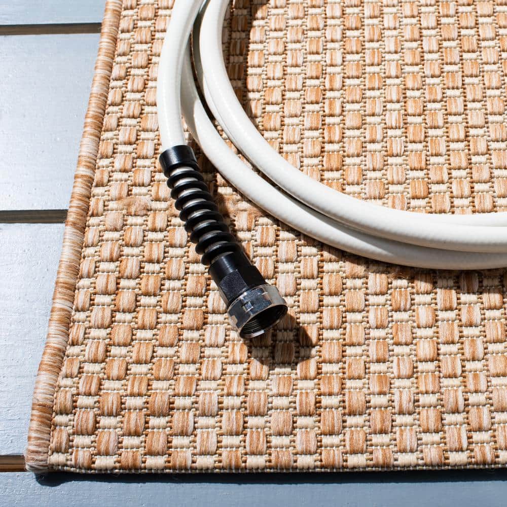 Natural Cream 8' x 10' Synthetic Indoor/Outdoor Area Rug