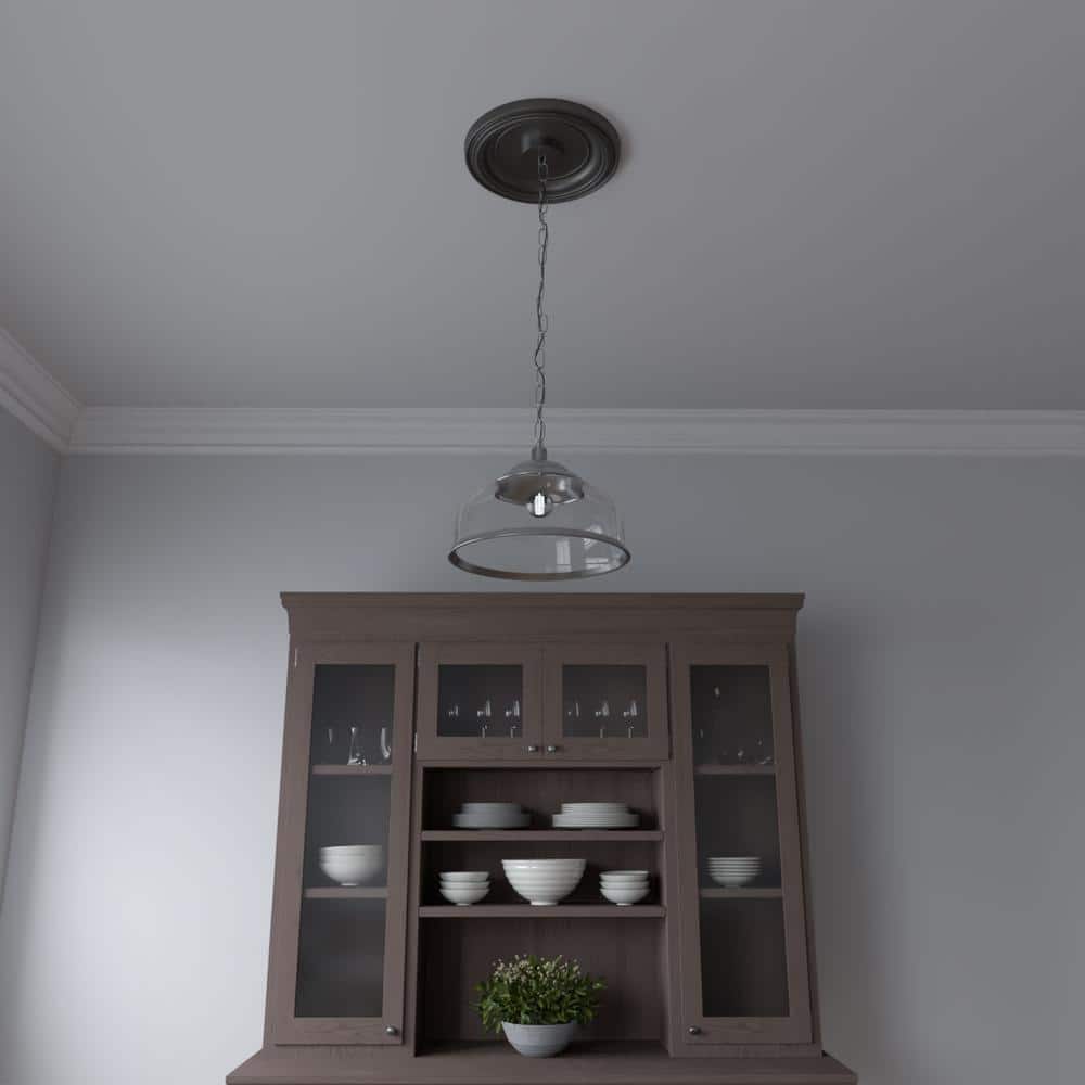 13" Aged Metallic Weathered Steel Traditional PVC Ceiling Medallion