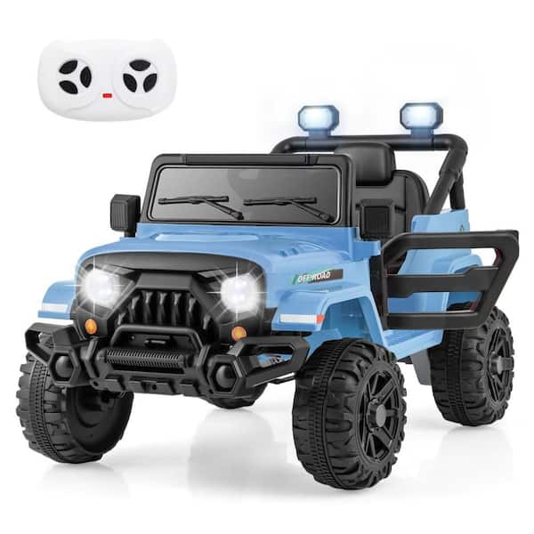 12V Kids Ride on Truck Car w/ Remote Control Threaded Wheels 3 Speeds LED Lights
