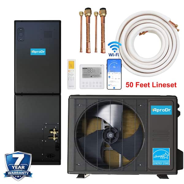 ENERGY STAR Wi-Fi 2.5-Ton 17.5 SEER2 30,000 BTU Inverter Ducted Split System Central AC with Heat Pump, 50Ft Lineset