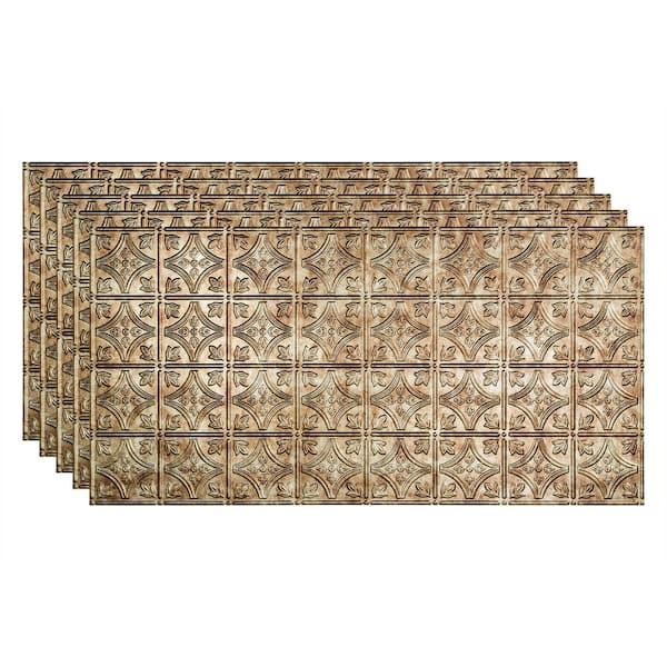 Fasade Traditional #1 2 ft. x 4 ft. Glue Up Vinyl Ceiling Tile in Bermuda Bronze (40 sq. ft.)