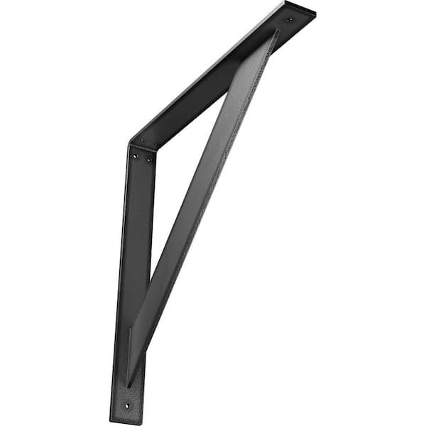 Ekena Millwork 2 in. x 18 in. x 18 in. Steel Hammered Silver Traditional Bracket