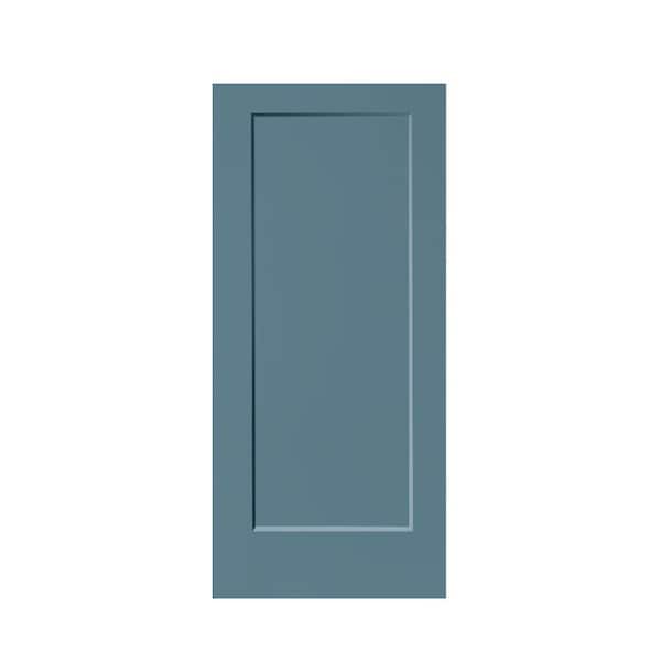 30 in. x 80 in. 1-Panel Hollow Core Dignity Blue Stained Composite MDFInterior Door Slab for Pocket Door