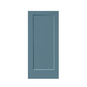 36 in. x 80 in. 1-Panel Hollow Core Dignity Blue Stained Composite MDF Interior Door Slab for Pocket Door