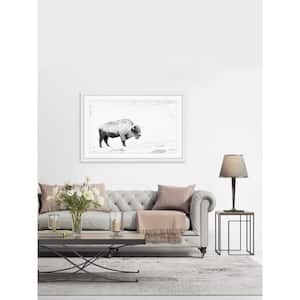 24 in. H x 36 in. W "Grazing Bison" by Marmont Hill Framed Printed Wall Art