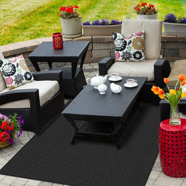 TrafficMaster Recycled Onyx 6 ft. x 8 ft. Fiber and Rubber Non