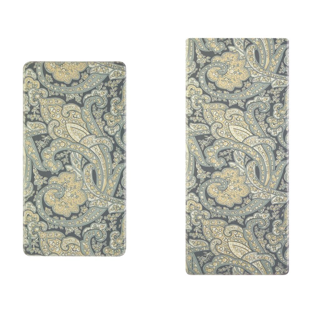 Laura Ashley Green and Blue Paisley 17.5 in. x 48 in./17.5 in. x 28 in ...
