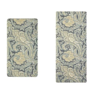 Green and Blue Paisley 17.5 in. x 48 in./17.5 in. x 28 in. Anti-Fatigue Wellness Mat Set