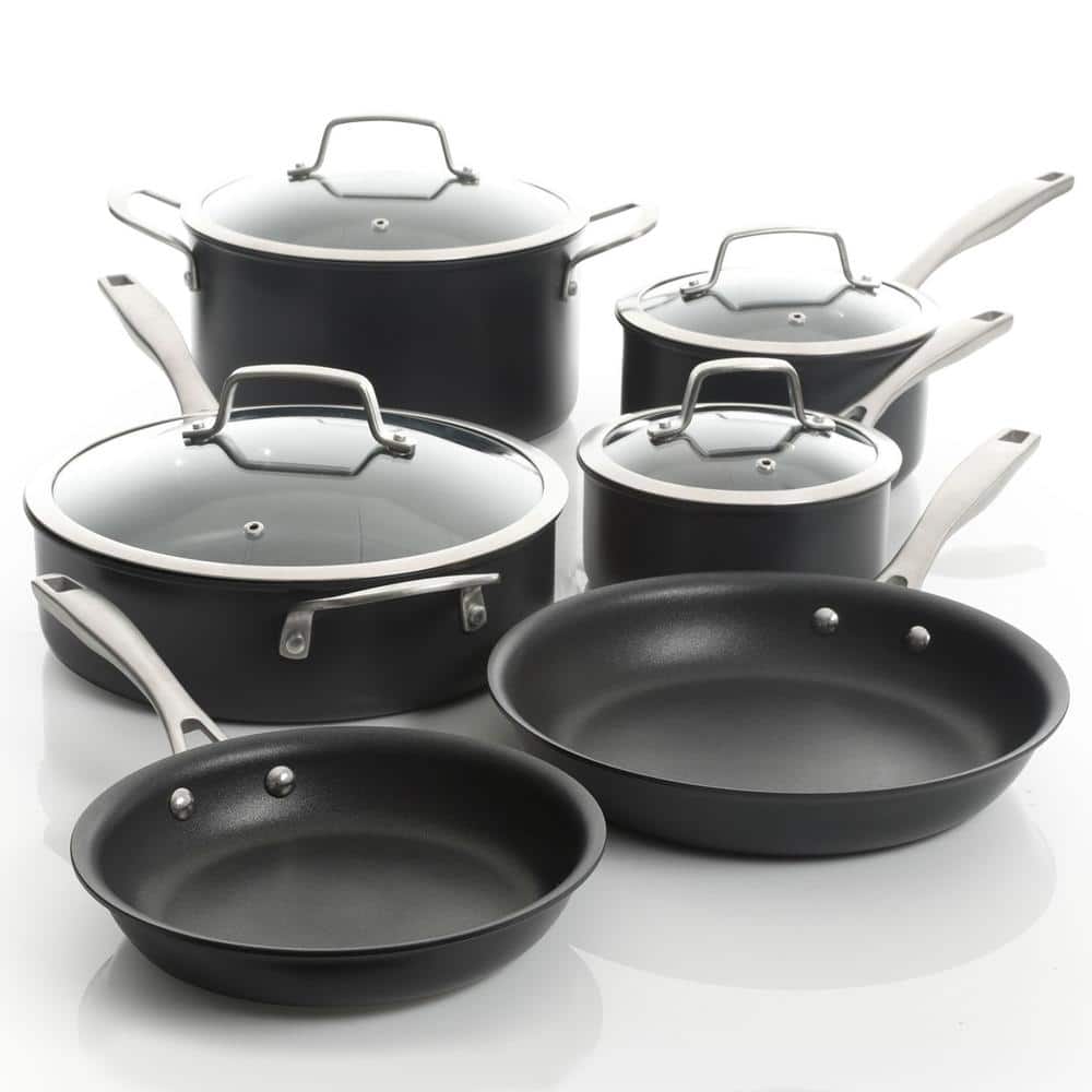Kenmore Pro Arbor Heights 10-Piece Nonstick Black Aluminum Cookware Set