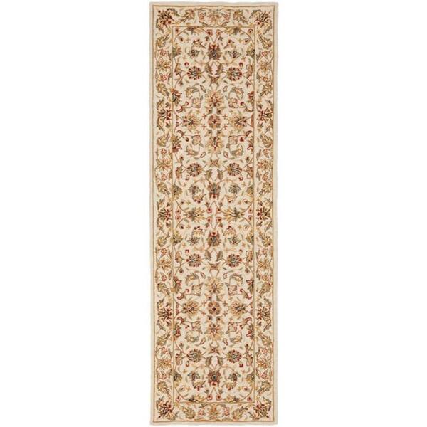 SAFAVIEH Chelsea Ivory 3 ft. x 12 ft. Floral Speckled Border Runner Rug
