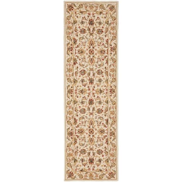 SAFAVIEH Chelsea Ivory 3 ft. x 8 ft. Floral Speckled Border Runner Rug