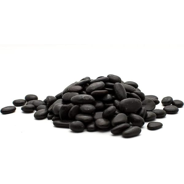 Rain Forest 0.5 in. to 1.5 in., 2200 lb. Small Black Grade A Polished Pebbles Super Sack