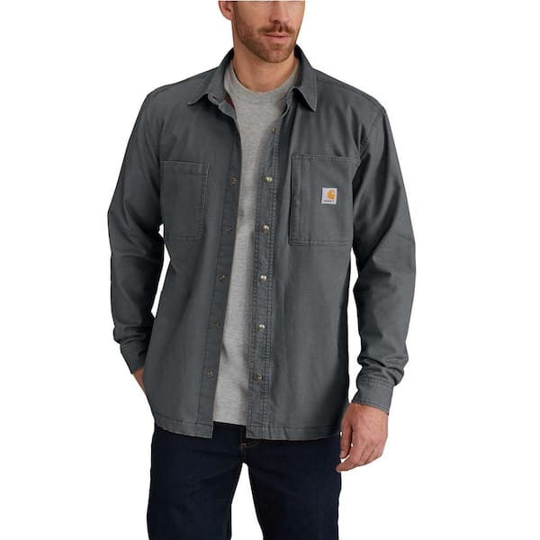Carhartt Men's Extra Large Shadow Cotton/Spandex Rugged Flex Rigby Shirt Jacket