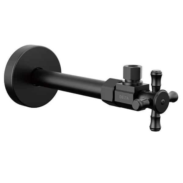 1/2 in. x 7.81 in. L Matte Black Brass Angled Supply Stop Valve