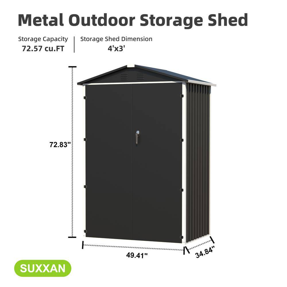 49.41 in. W x 72.83 in. H x 34.84 in. D Freestanding Cabinet Metal Sheds in Black price history on PriceWatchPro