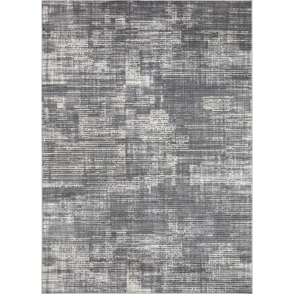 Aysal Astern Gray 6 ft. 7 in. x 9 ft. 2 in. Geometric Polypropylene Indoor Area Rug price history on PriceWatchPro