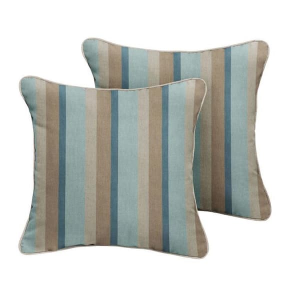 SORRA HOME Sunbrella Gateway Mist Outdoor Corded Throw Pillows (2-Pack)