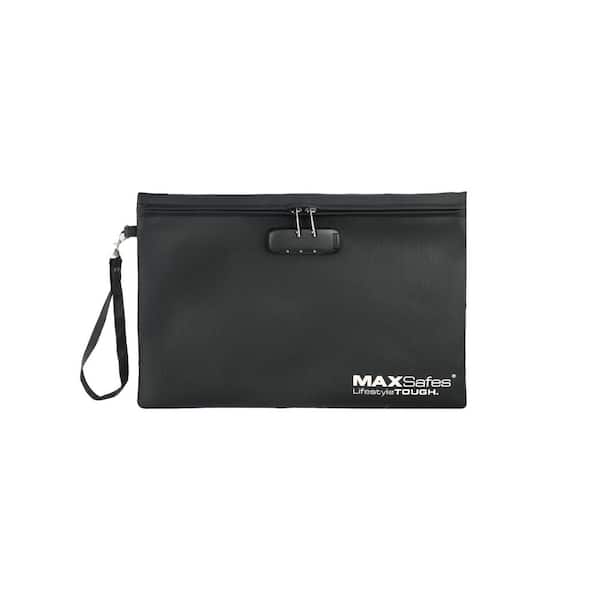 Up to 1600°F Fireproof Document Bag with Combination Lock Access in Black