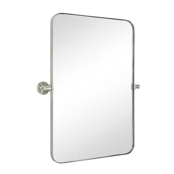 TEHOME 24 in. W x 36 in. H Rounded Rectangular Pivoting Metal Framed