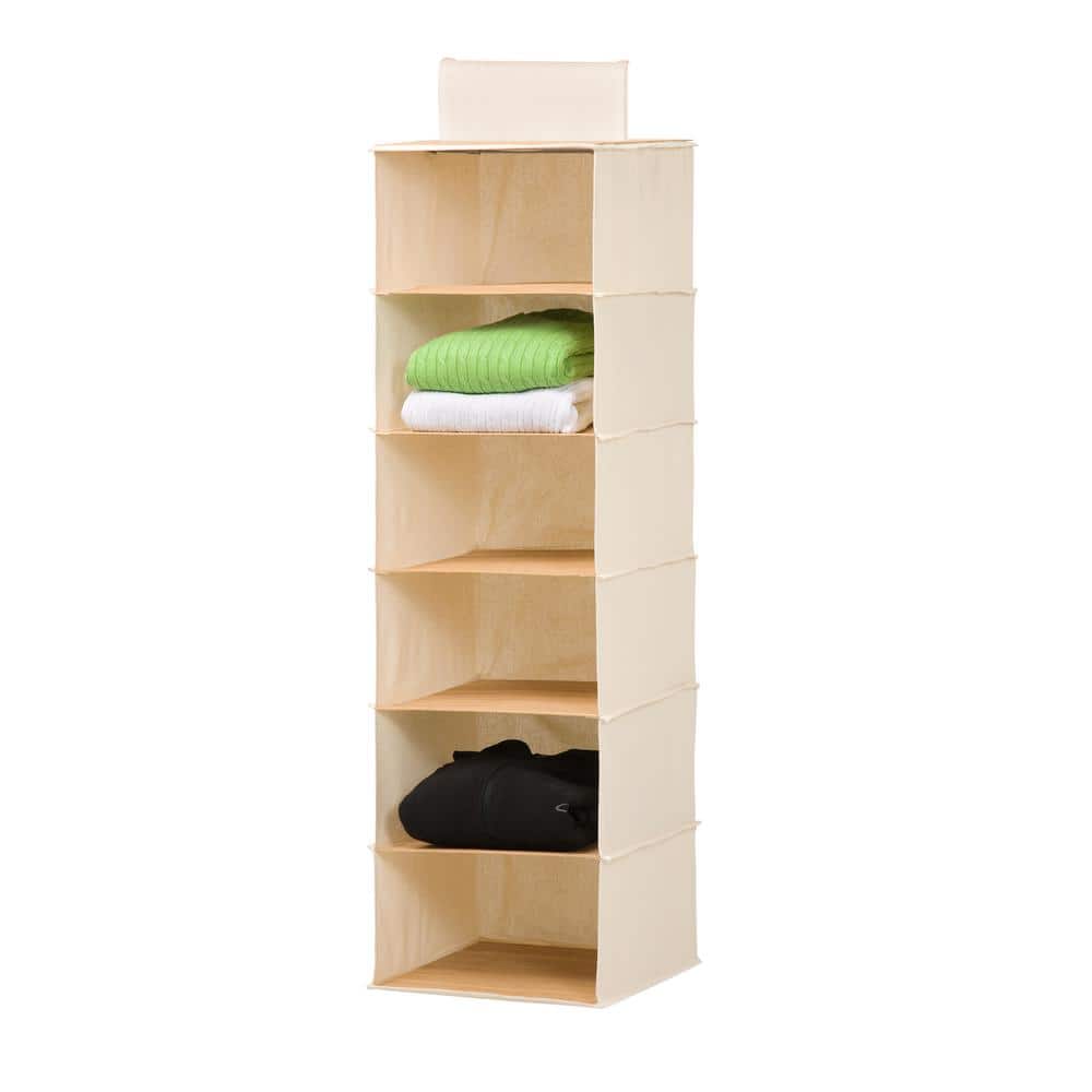 5-shelf Hanging Closet Organizer Accessory Clothes Storage Canvas Shelves Shoe 