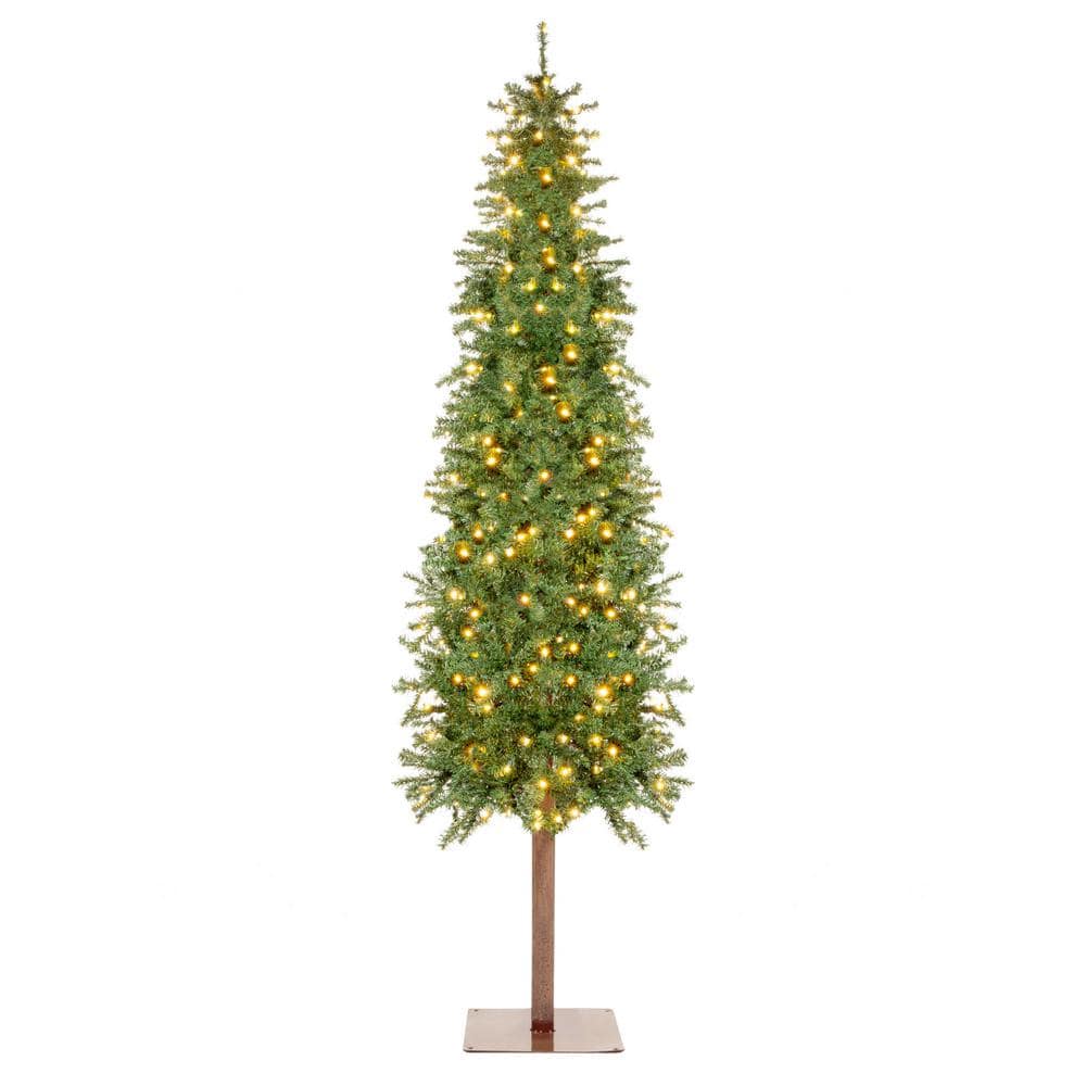 Best Choice Products 6 ft. PreLit LED Pencil Alpine Artificial Christmas Tree with 250 Warm
