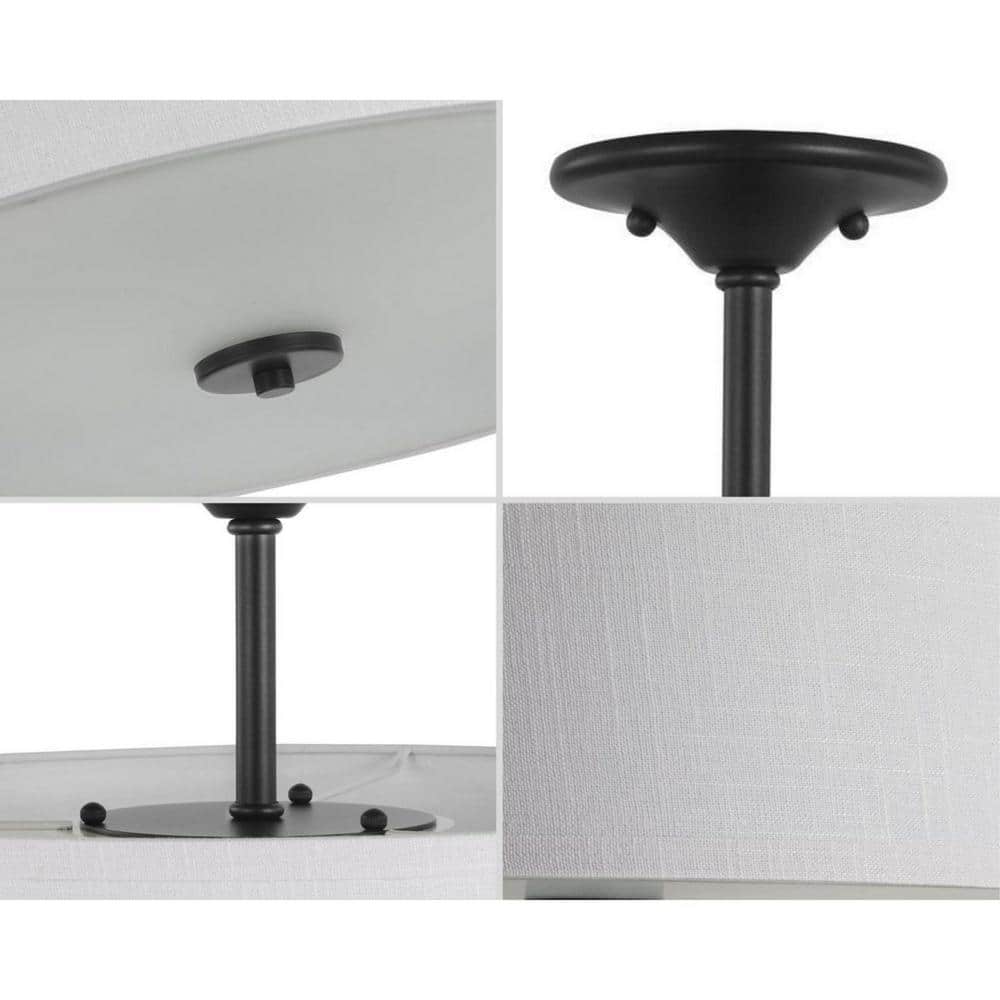 Graphite Elegance 20" Indoor/Outdoor Drum Ceiling Light with Summer Linen Shade