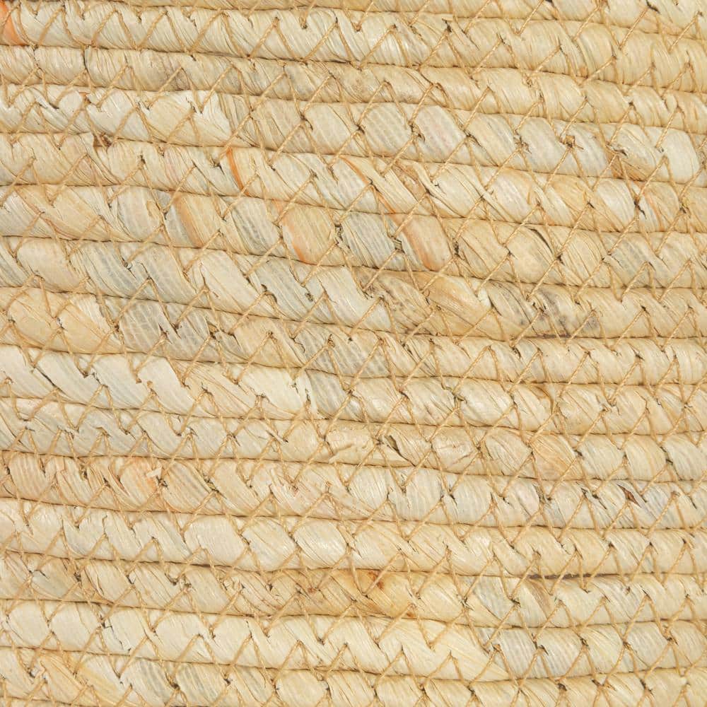 Natural Handwoven Corn Leaf Round Storage Basket