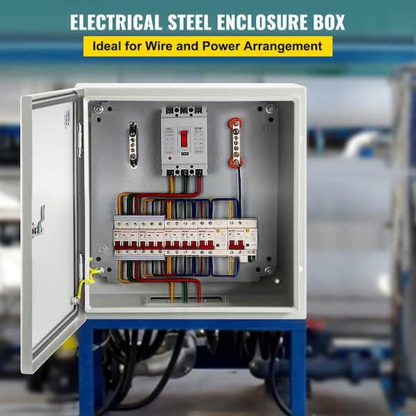 NEMA Steel Enclosure-20 in. x 20 in. x 6 in. NEMA 4X Steel Electrical Box, IP66 Waterproof and Dustproof, Outdoor/Indoor