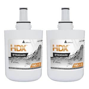 FMS-1-S Standard Refrigerator Water Filter Replacement Fits Samsung HAF-CU1S (2-Pack)