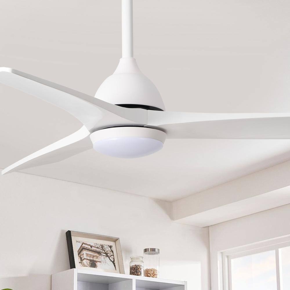 44 in. Indoor White Standard Solid Wood Ceiling Fan with Integrated LED and Remote Control price history on PriceWatchPro