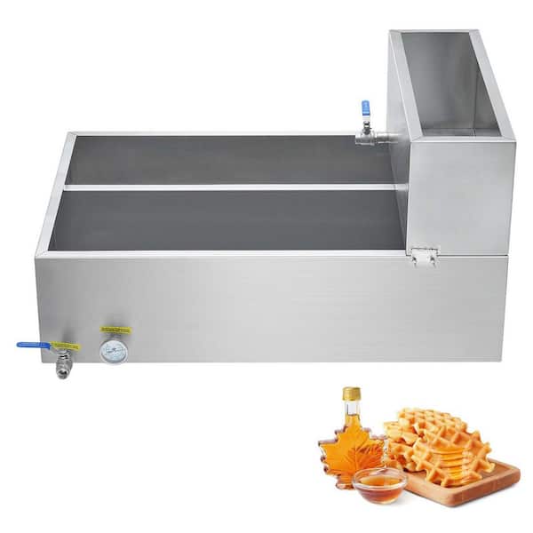 Maple Syrup Evaporator Pan, 35 Gal., 2 Valves, 509 Cups of 8.8 oz. Maple Syrup, Flat Evaporator Pan with Thermometer