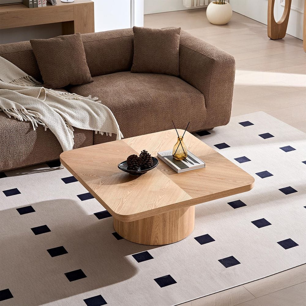 Boyel Living 35.43 in. Square Natural MDF Coffee Table for Living