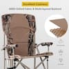 ANGELES HOME Brown Metal Portable Camping Chair with 400 lbs. Metal Frame  and Anti-Slip Feet 118CKNP038 - The Home Depot