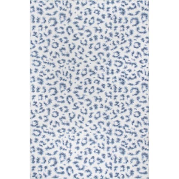nuLOOM Mason Blue 2 ft. x 3 ft. Machine Washable Contemporary Leopard Print Accent Area Rug