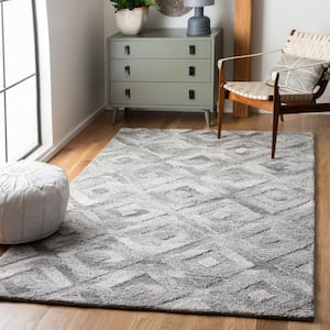 Abstract Gray 6 ft. x 9 ft. Geometric Area Rug