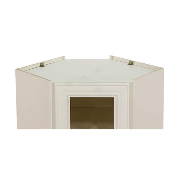 LIFEART CABINETRY Princeton Assembled 24 in. x 30 in. x 12 in. Wall Diagonal Mullion Door Cabinet with 1-Door 2-Shelves in Off-White