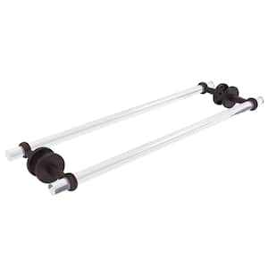 Clearview 24 in. Back to Back Shower Door Towel Bar with Twisted Accents in Venetian Bronze