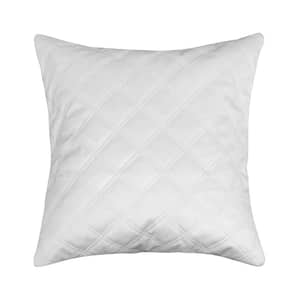 Maxine Velvet Embossed Throw Pillow 18 in. x 18 in. White