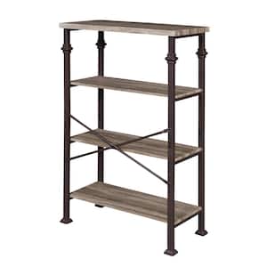 48 in. Taupe Brown MDF and Steeled 4-Shelves Etagere Bookcase