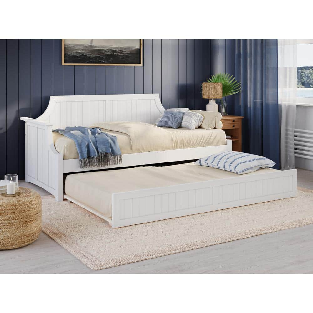 AFI Cambridge White Twin Solid Wood Daybed with Twin Trundle AG101222 ...